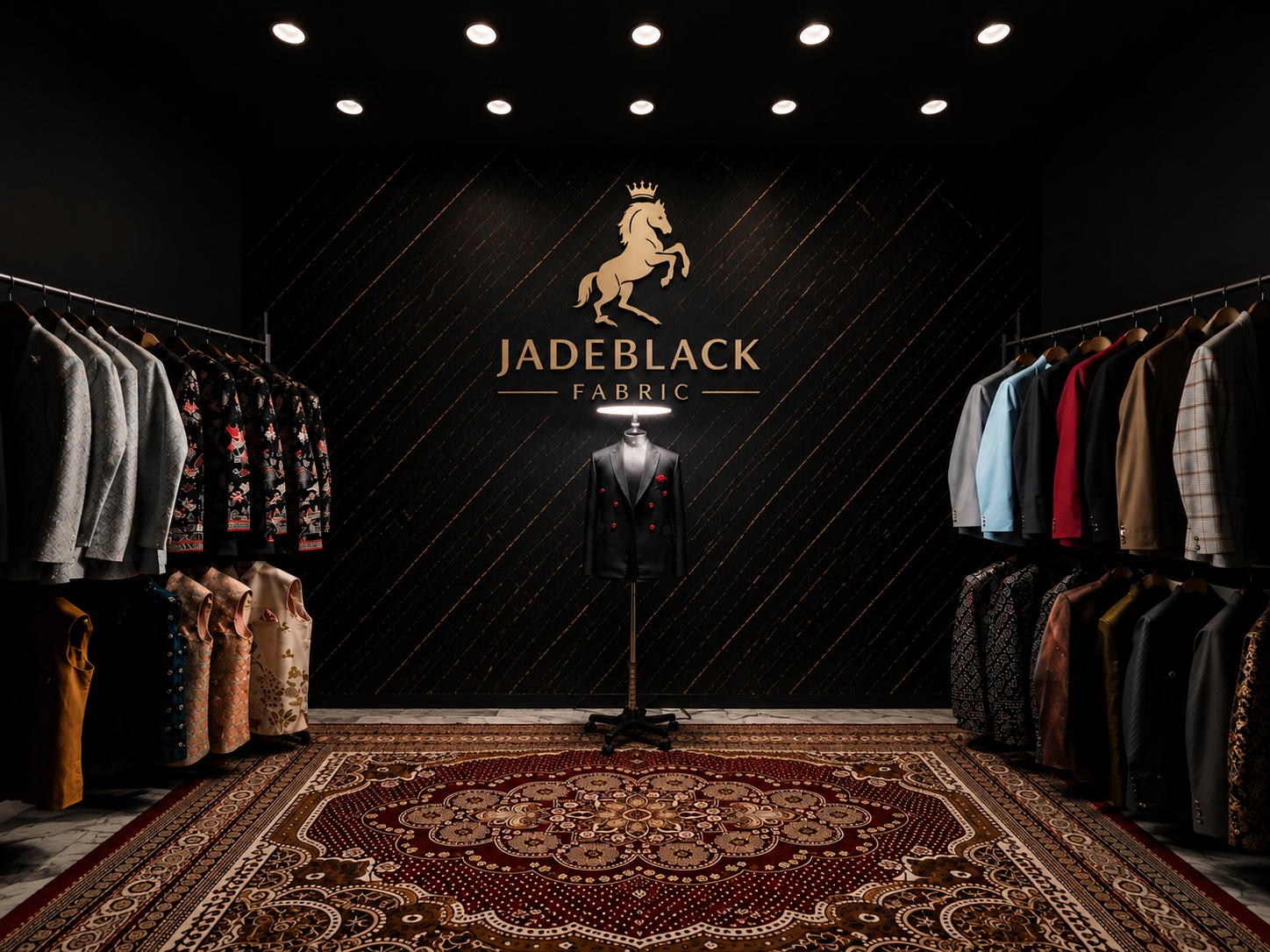 Jade Black Fabric